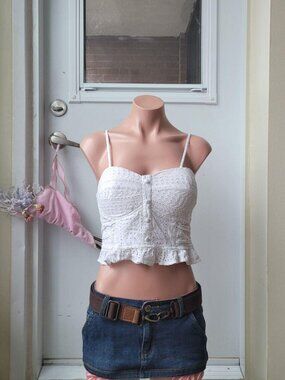 Sim & Sam Lace Trim Holiday Tank Top